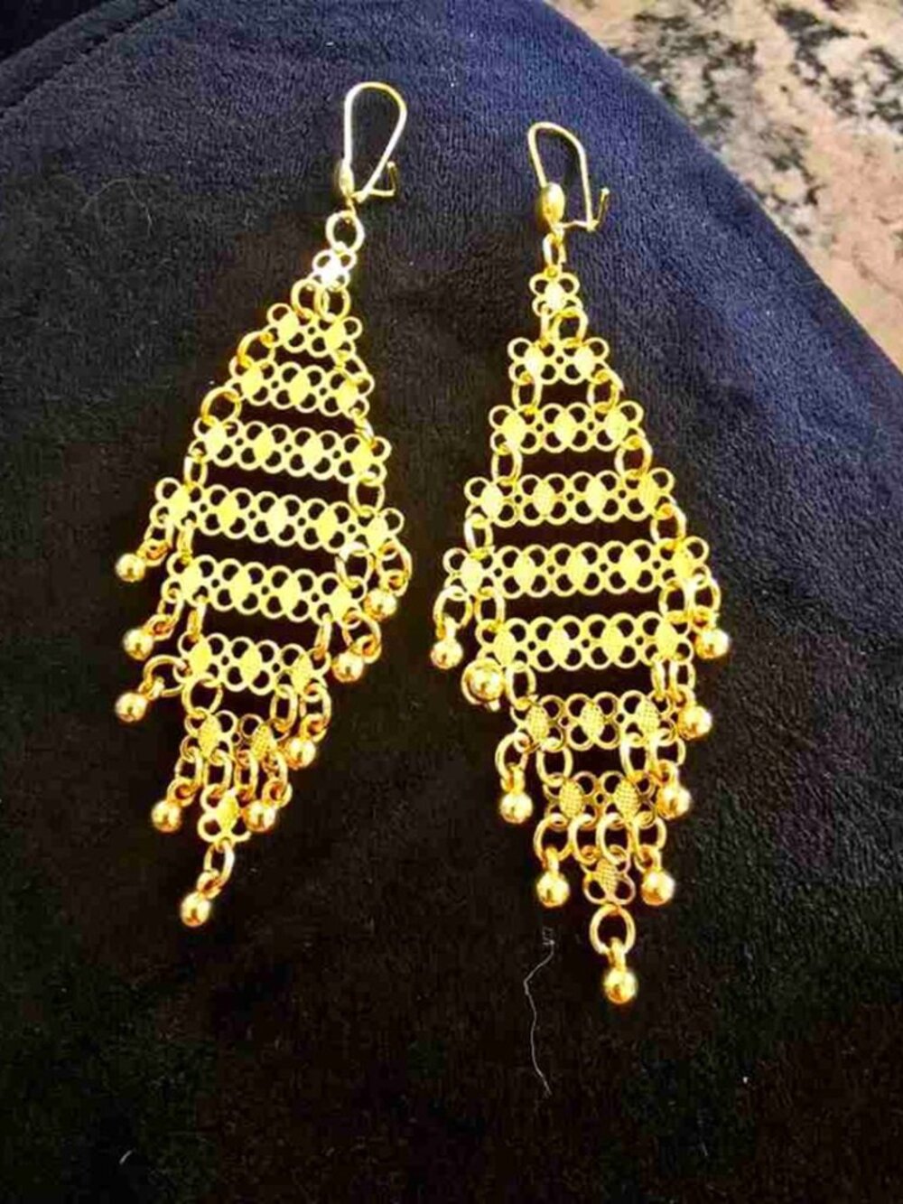 Open‑Work Chain Tassel Drop Earrings Festival Boho Jewelry